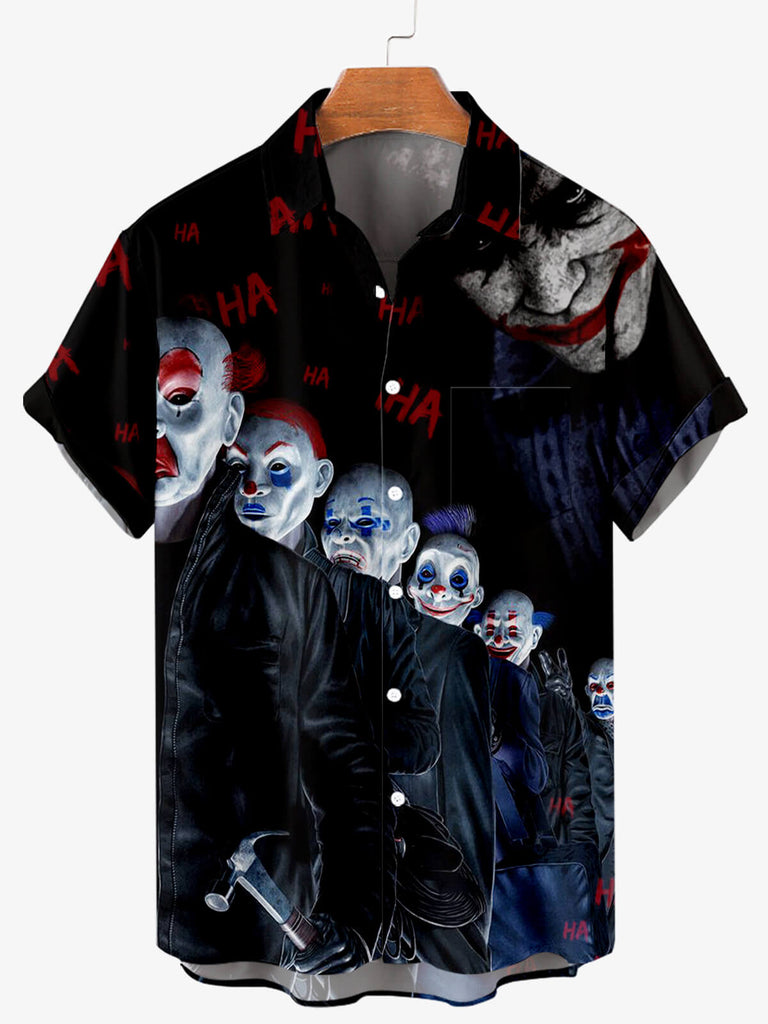 Halloween Joker Team Men's Short Sleeve Shirt Black / M