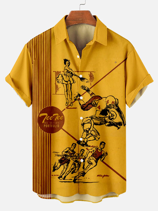 Men's 70's-80s Pop Culture Nostalgia Shirt Yellow / M