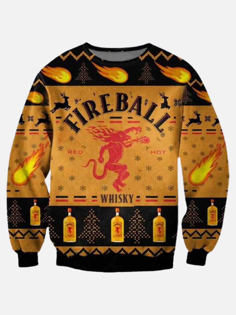 Fireball Whisky Men's Long Sleeve Sweatshirt Yellow / M