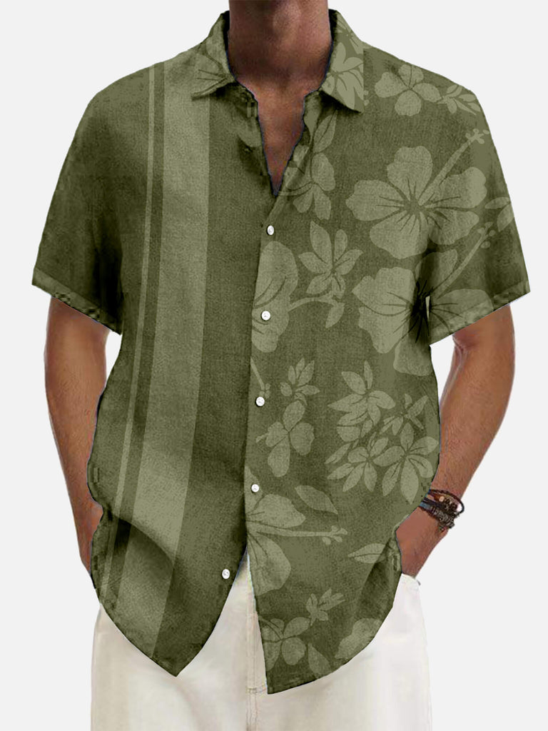 Irregular Pattern Men's Short Sleeve Tops Green / M