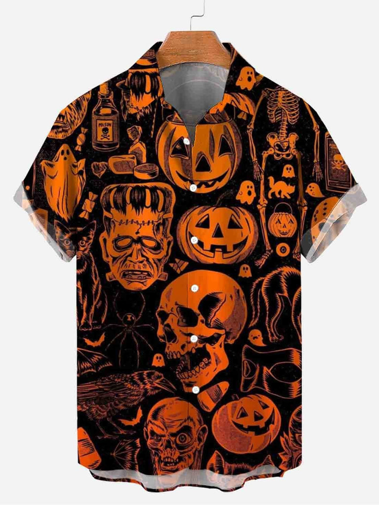 Halloween Thriller Men's Casual Plus Size Shirt Black / M