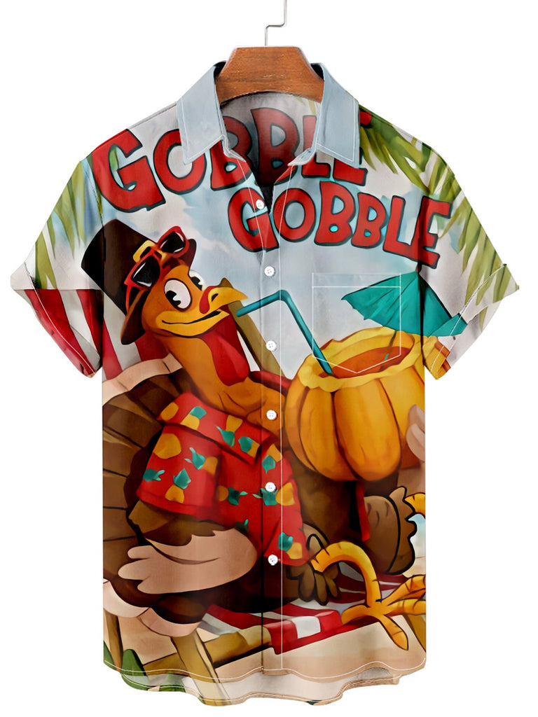 Gobble Turkey Men's Short Sleeve Shirt Colors / M