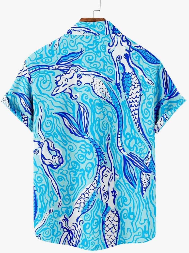 Hawaiian Mermaid Men's Short Sleeve Shirt