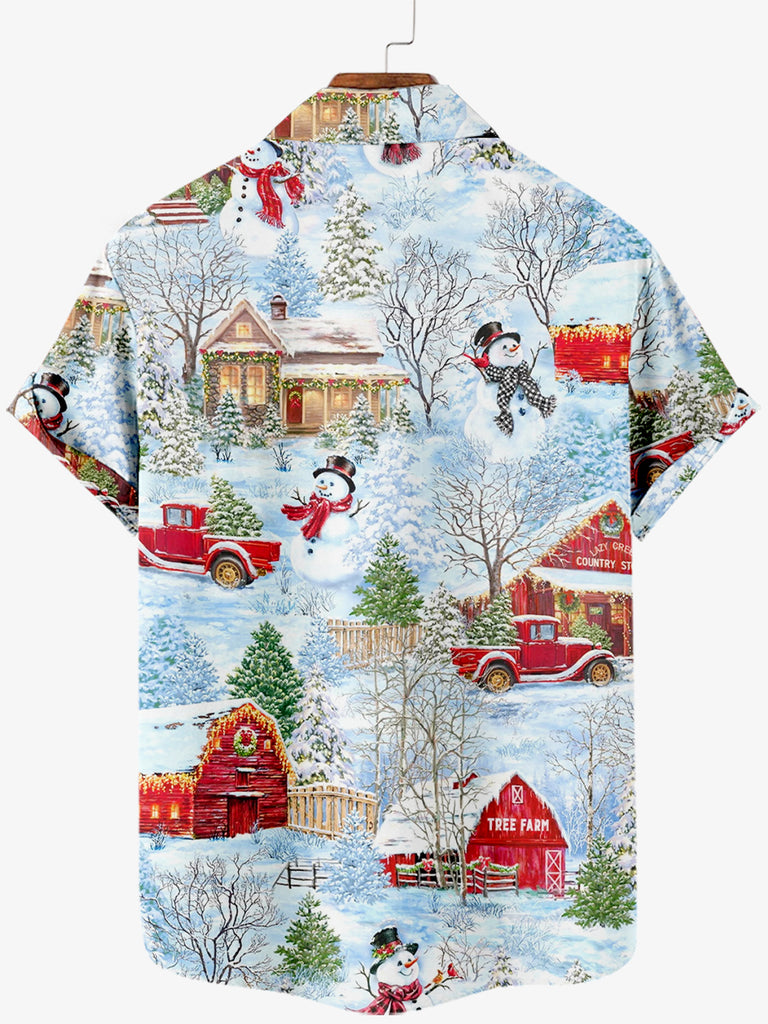 Christmas Village Men's Short Sleeve Shirt