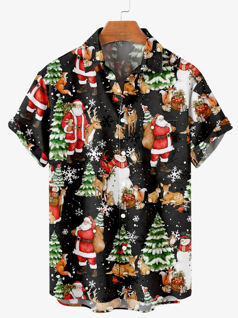 Christmas Element Men's Short Sleeve Shirt Black / M