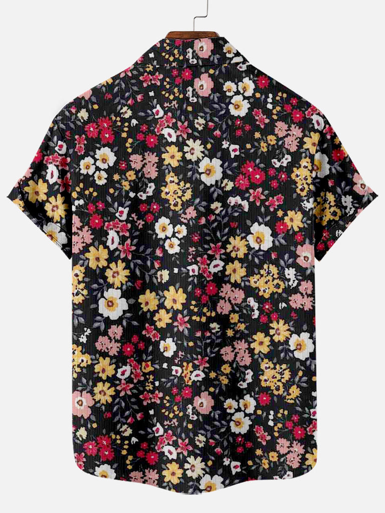 Hawaii Floral Print Men's Short Sleeve Shirt