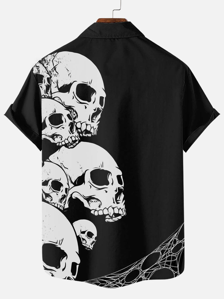 Halloween Skull Pile Men's Short Sleeve Shirt