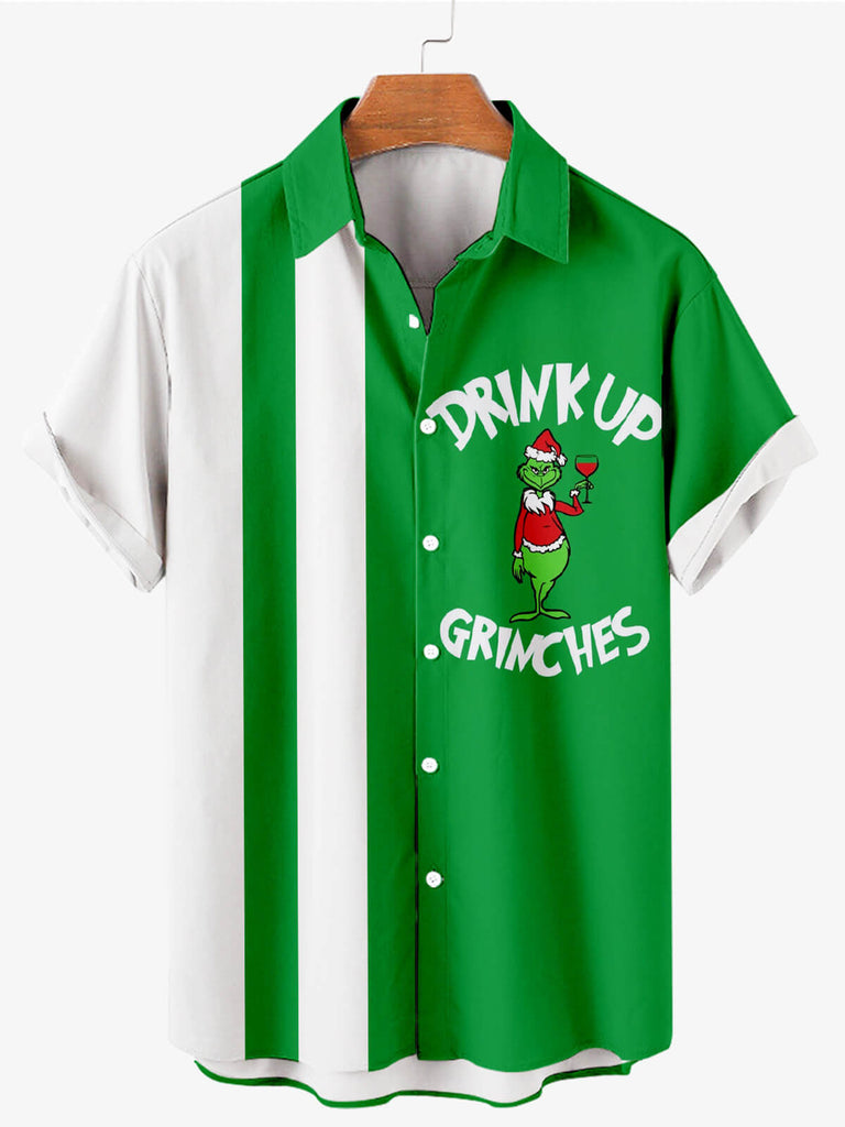 Christmas Grinches Men's Short Sleeve Shirt Green / M