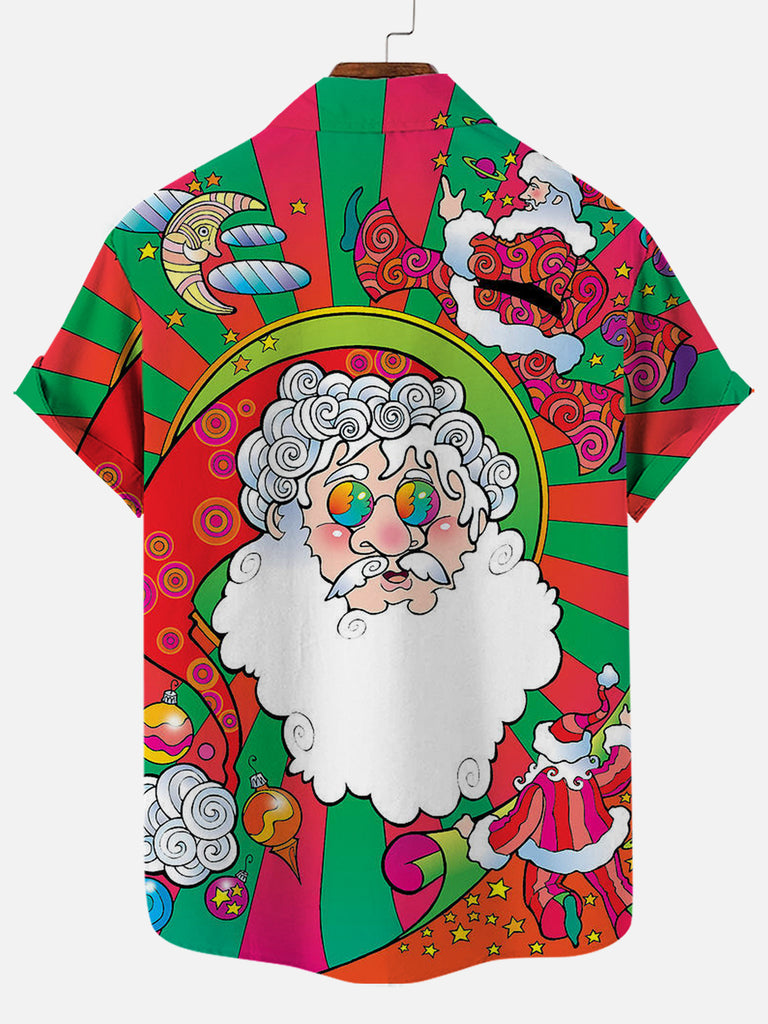 Christmas Flying Santa Men's Short Sleeve Shirt