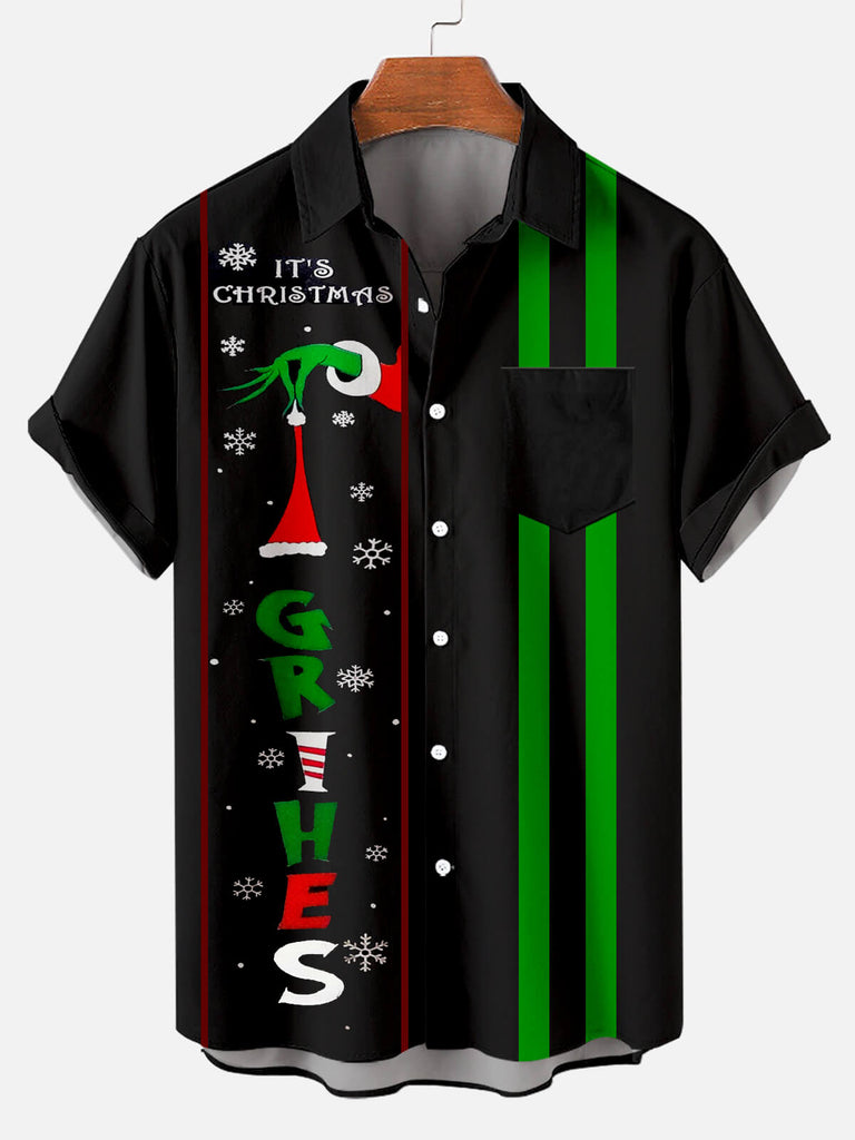 It's Christmas Men's Short Sleeve Shirt Black / M