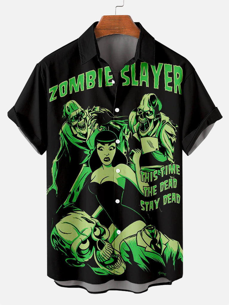 Zombie Slayer Men's Short Sleeve Shirt Black / M