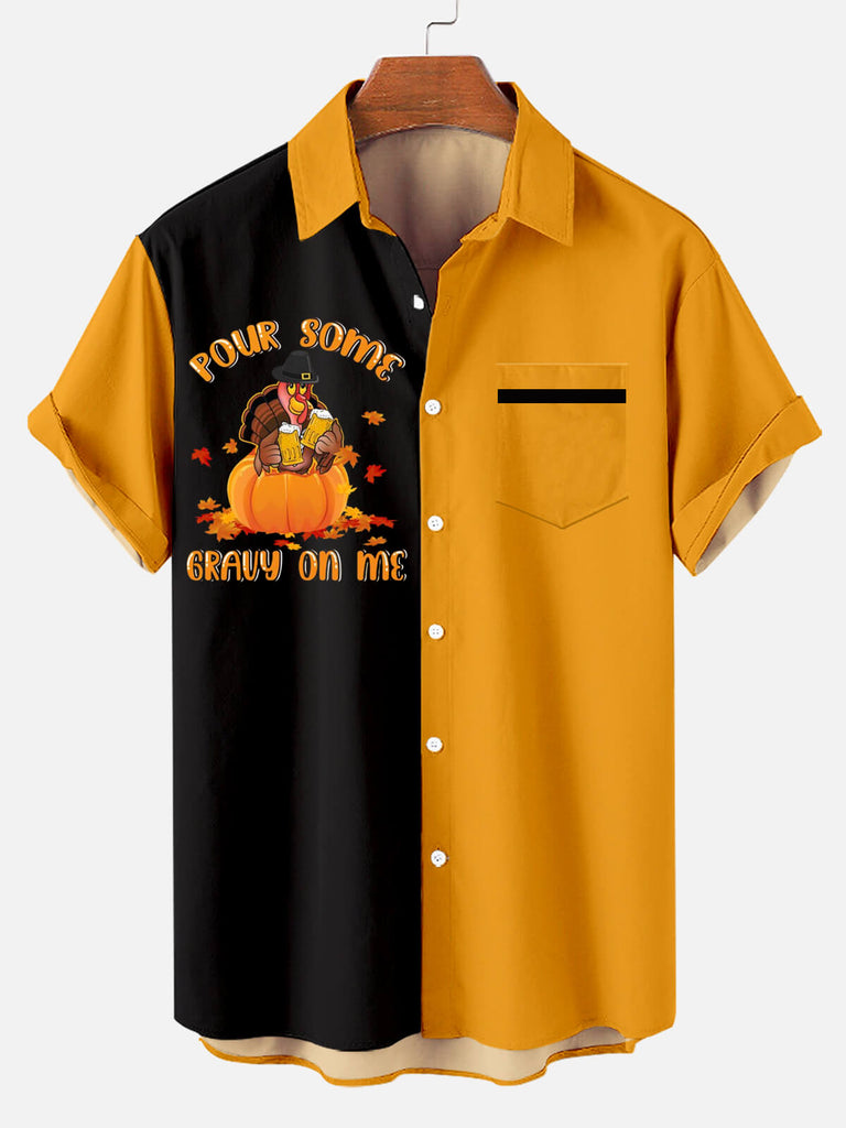 Pour Some Gravy On Me Men's Short Sleeve Shirt Orange / M
