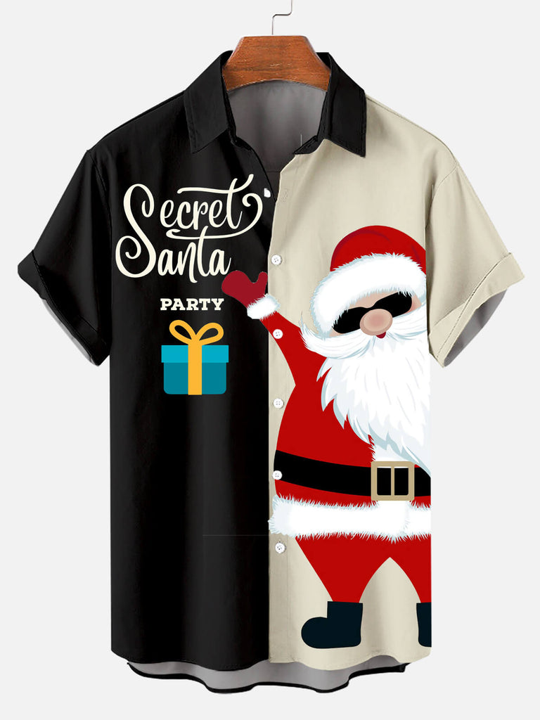 Christmas Secret Party Men's Short Sleeve Shirt Black / M
