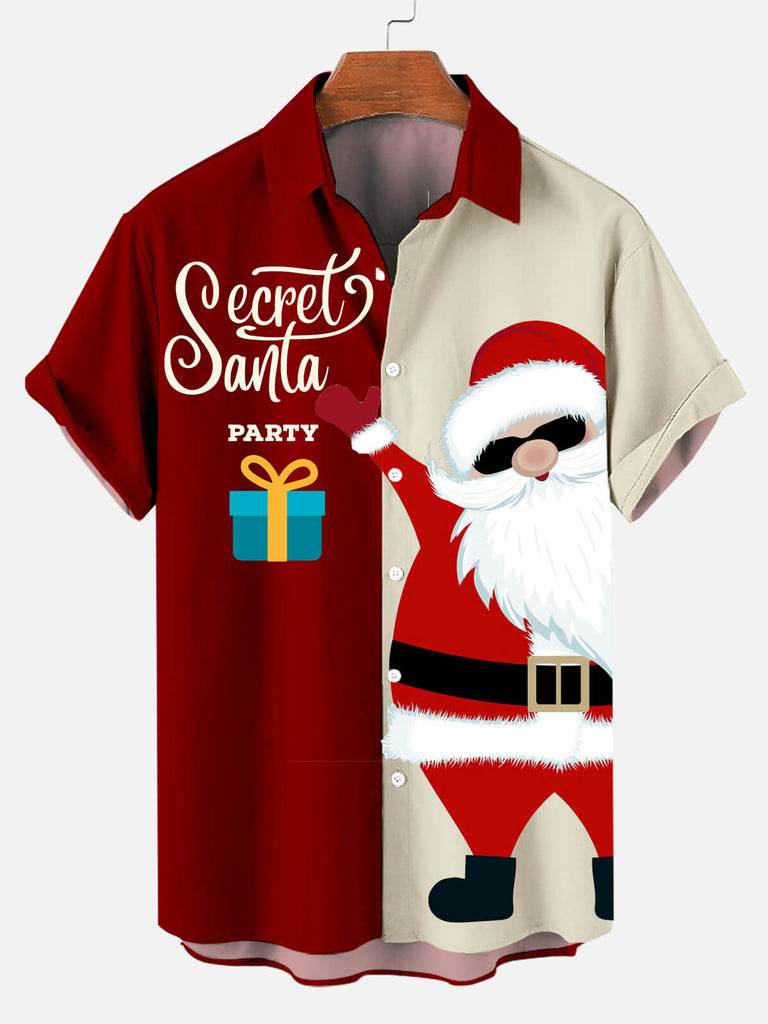 Christmas Secret Party Men's Short Sleeve Shirt Red / M