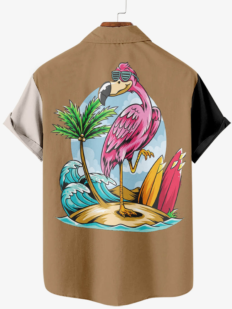 Hawaii Flamingo On Holiday Men's Short Sleeve Shirt
