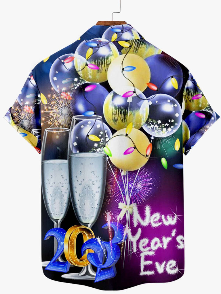 New Year Eve Drink Up Men's Short Sleeve Shirt