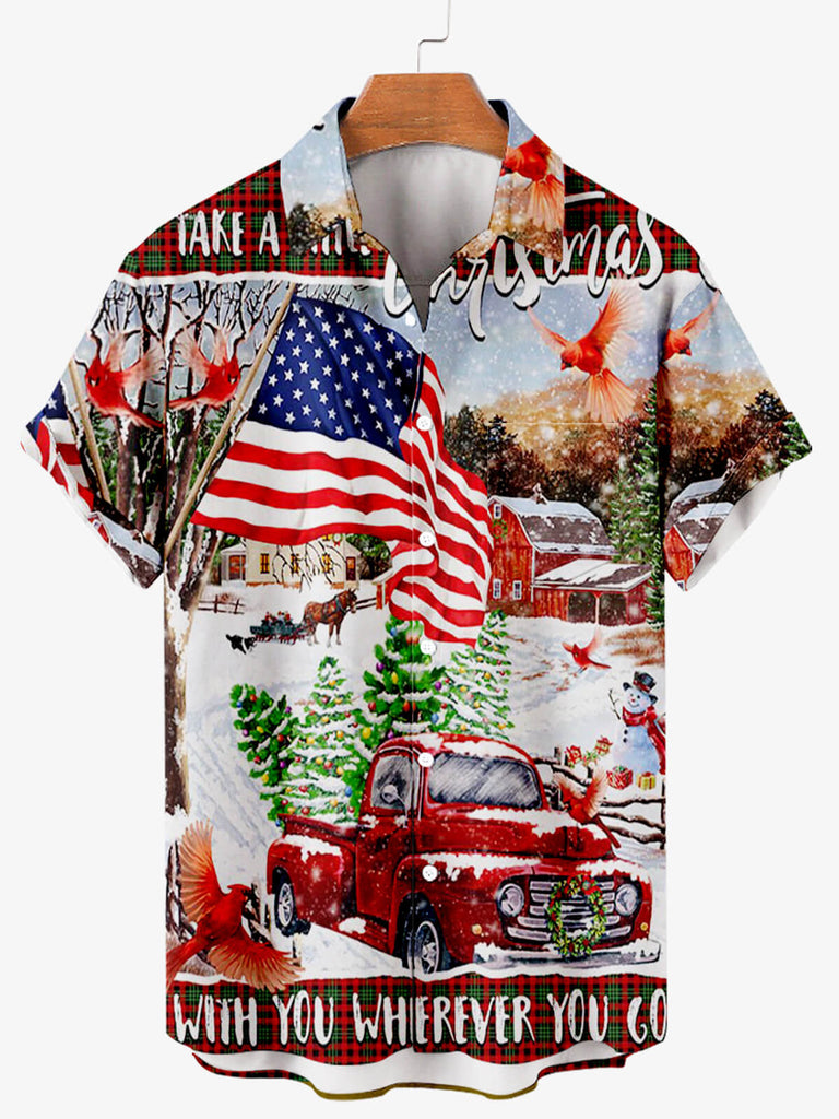 Take Christmas With You Men's Short Sleeve Shirt Colors / M
