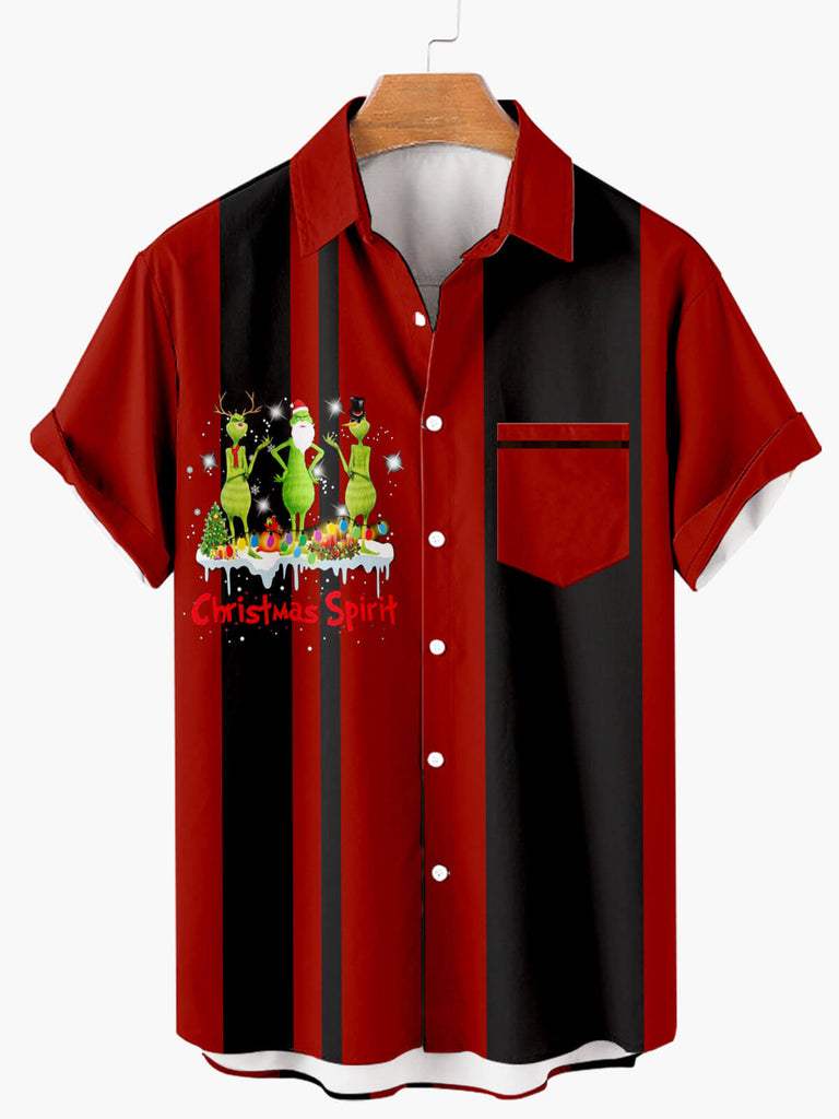 Christmas Spirit Men's Short Sleeve Shirt Red / M