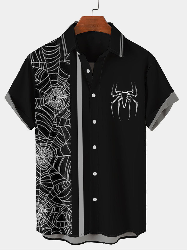 Halloween Spider Men's Short Sleeve Shirt Black / M