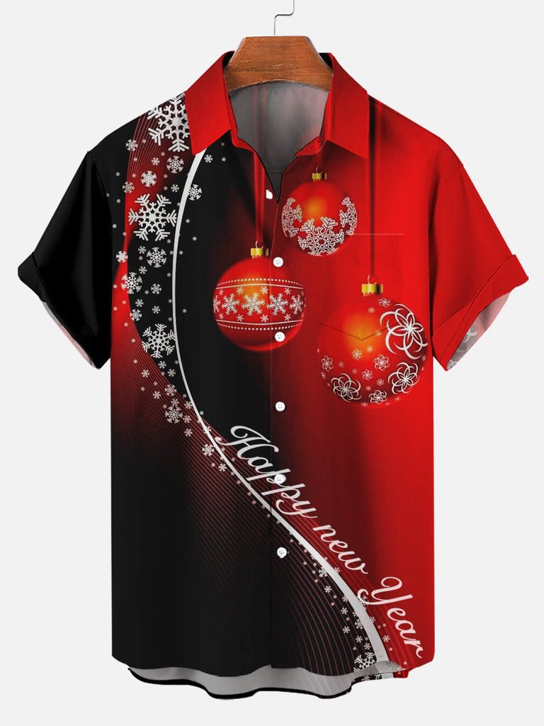 Happy New Year Men's Short Sleeve Shirt Red / M