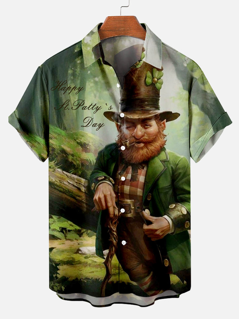 St. Patrick's Men's Short Sleeve Shirt Green / M