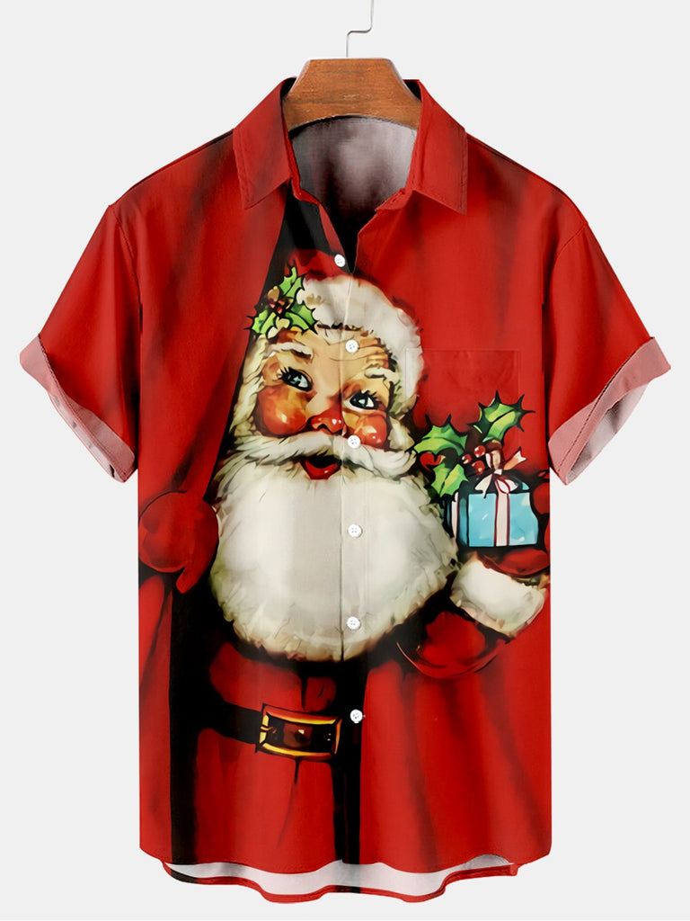 Classic Christmas Men's Short Sleeve Shirt Red / M