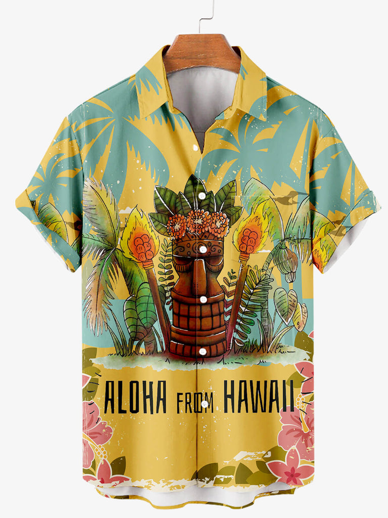 Aloha From Hawaii Men's Short Sleeve Shirt Yellow / M