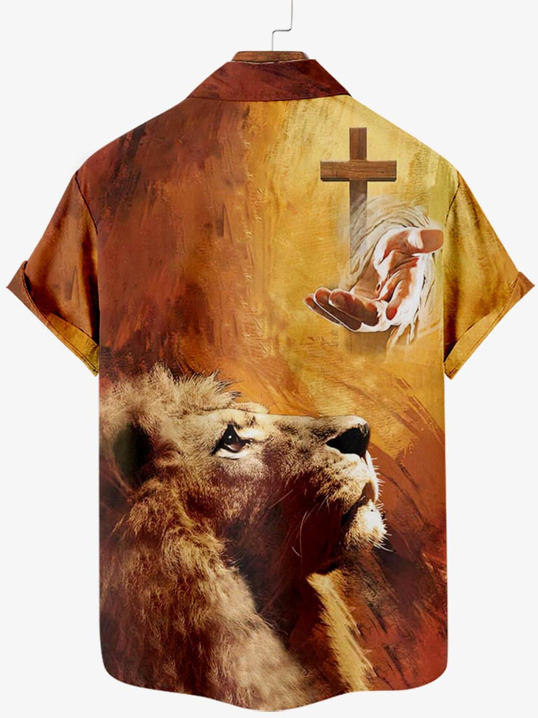 Keep Your Eyes On Jesus Print Men's Shirt