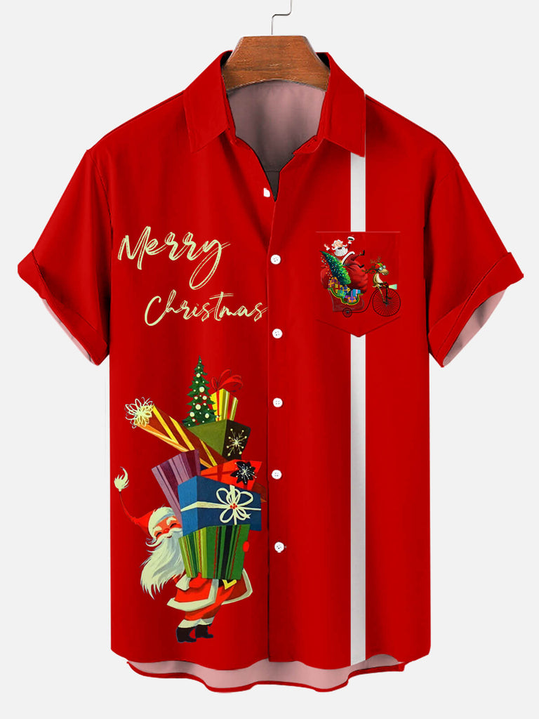 Merry Christmas Gift Men's Short Sleeve Shirt Red / M
