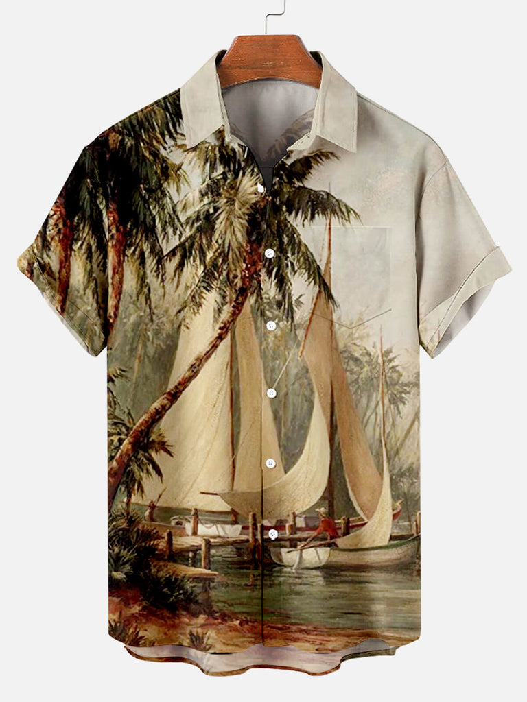 Hawaii Sailboat Men's Short Sleeve Shirt Colors / M