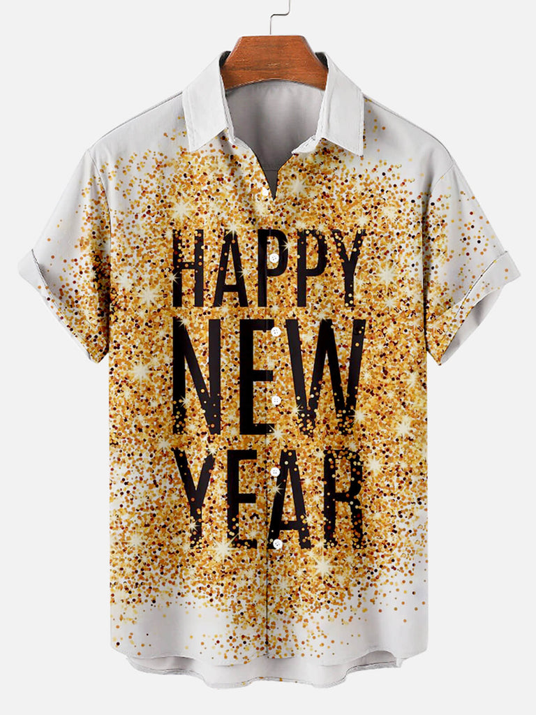 Welcome New Year Men's Short Sleeve Shirt White / M