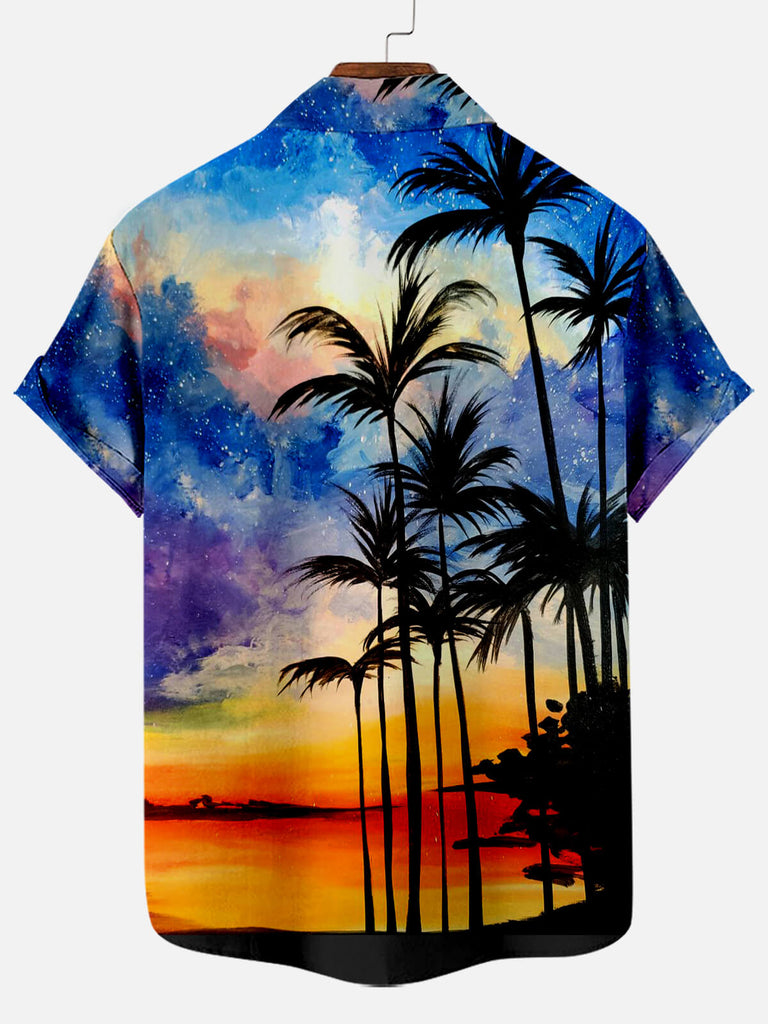Hawaii Sunset Men's Short Sleeve Shirt