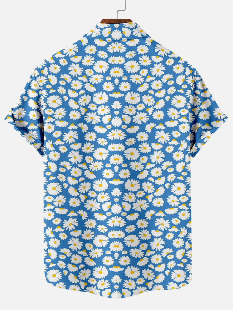 Hawaii Chrysanthemum Print Men's Short Sleeve Shirt