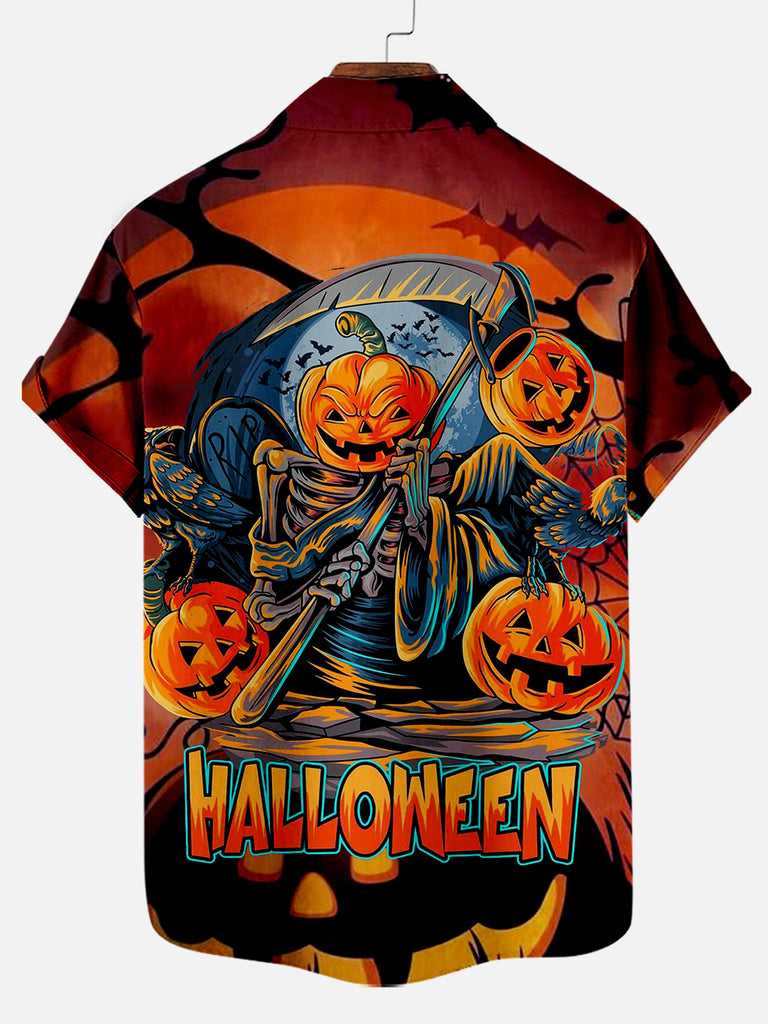 Halloween Grim Reaper Men's Short Sleeve Shirt