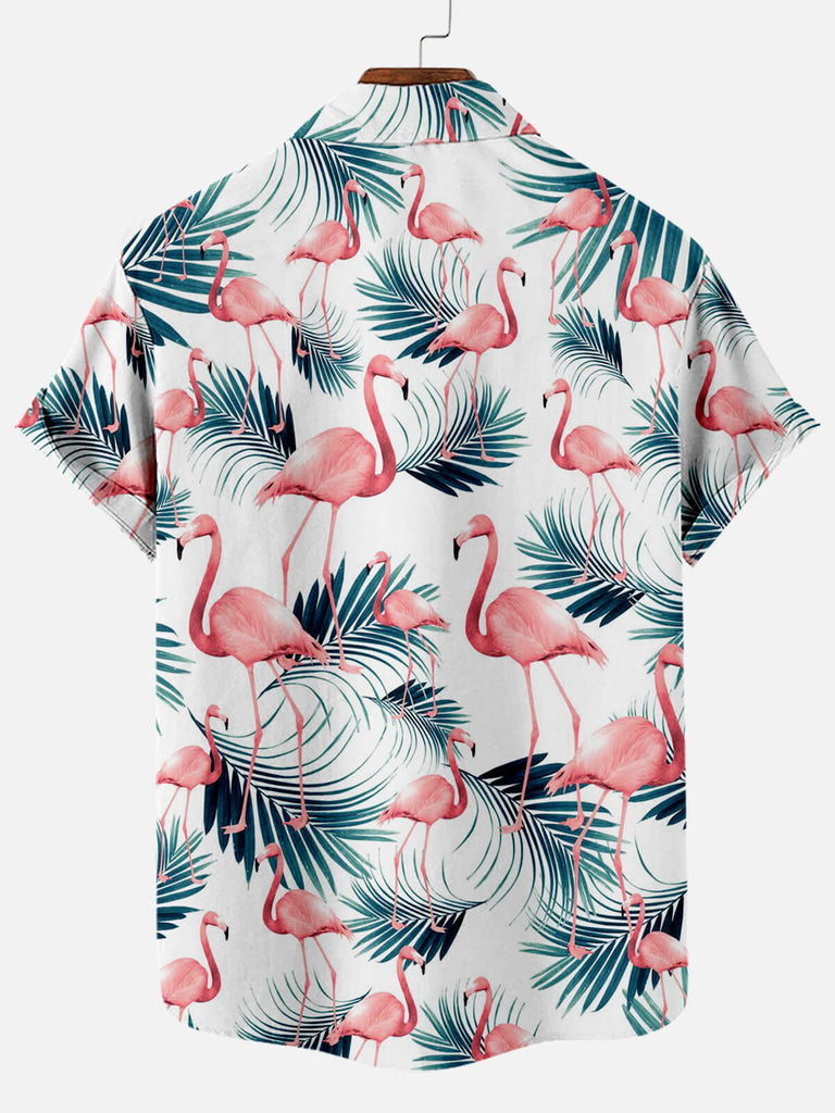 Hawaii Flamingo Men's Short Sleeve Shirt