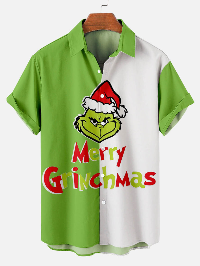 Christmas Grinchmas Men's Short Sleeve Shirt Green / M
