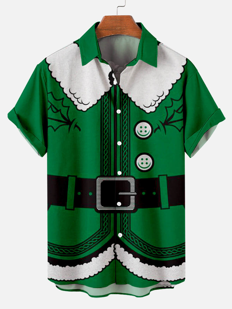Christmas Cosplay Men's Short Sleeve Casual Shirt Green / M