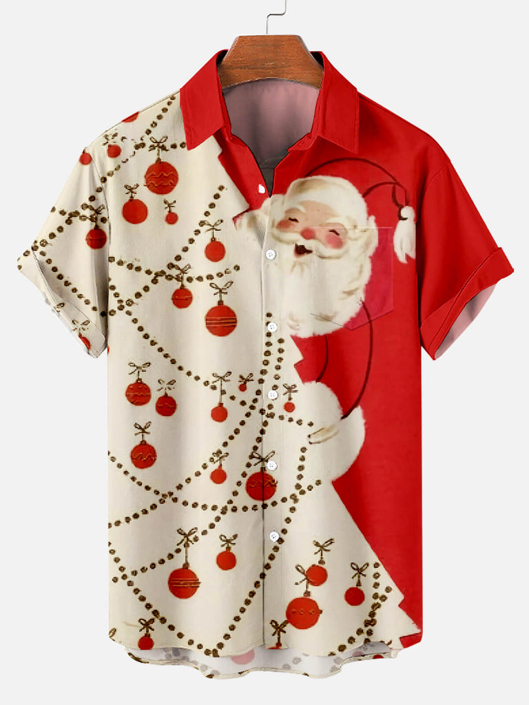 Merry Christmas Bell Men's Short Sleeve Shirt Red / M