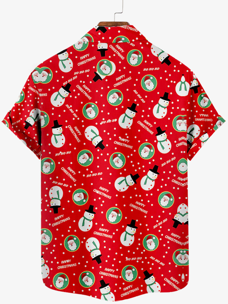 Merry Christmas Snowman Men's Short Sleeve Shirt