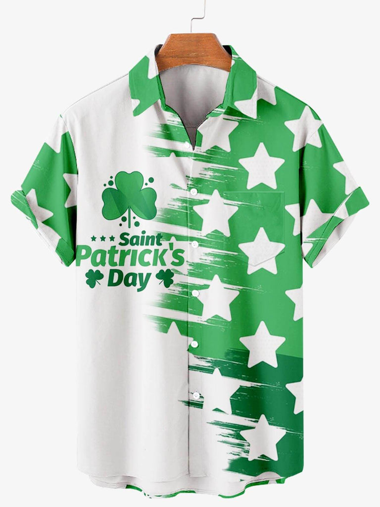 St.Patrick's Day Print Men's Shirt Green / M