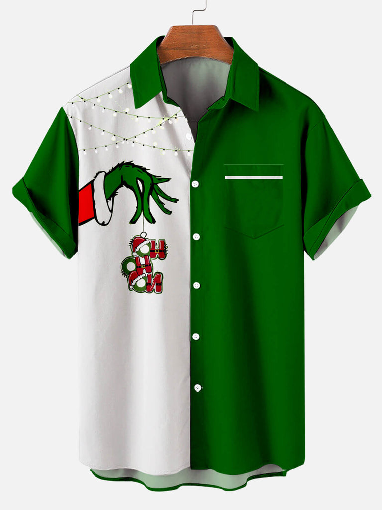 Christmas Monster Men's Short Sleeve Shirt Green / M