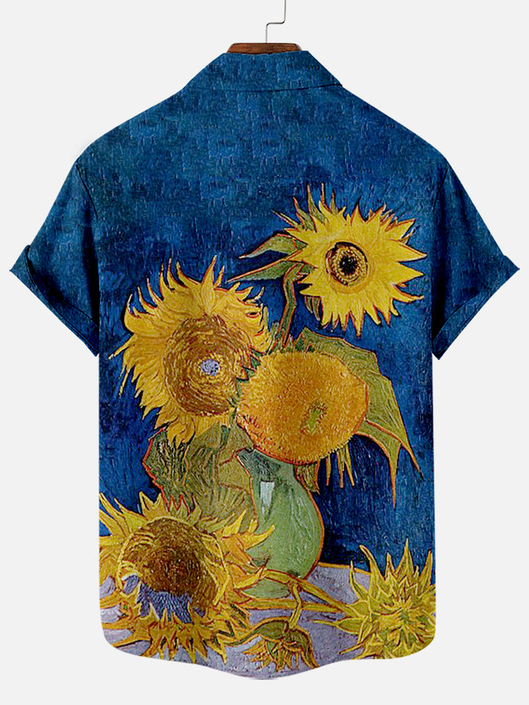 Van Gogh Sunflowers Men's Short Sleeve Shirt