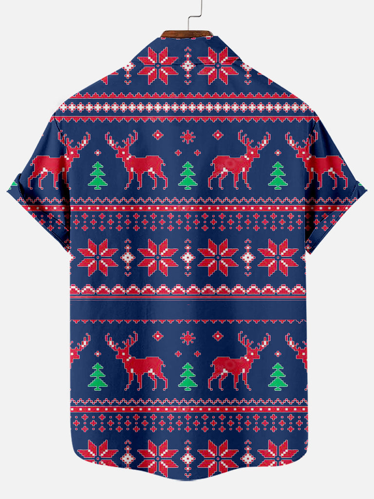 Christmas Santa Cosplay Men's Short Sleeve Casual Shirt