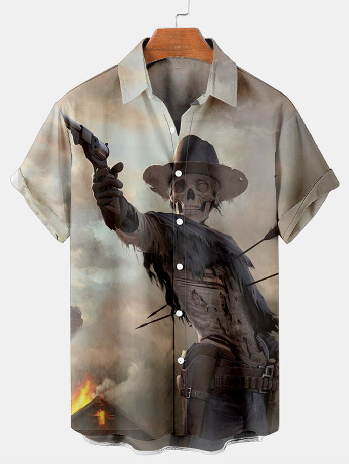 Walking Dead Men's Short Sleeve Shirt White / M