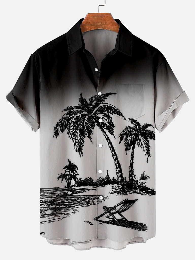 Holiday On Hawaii Beach Men's Short Sleeve Shirt Gray / M