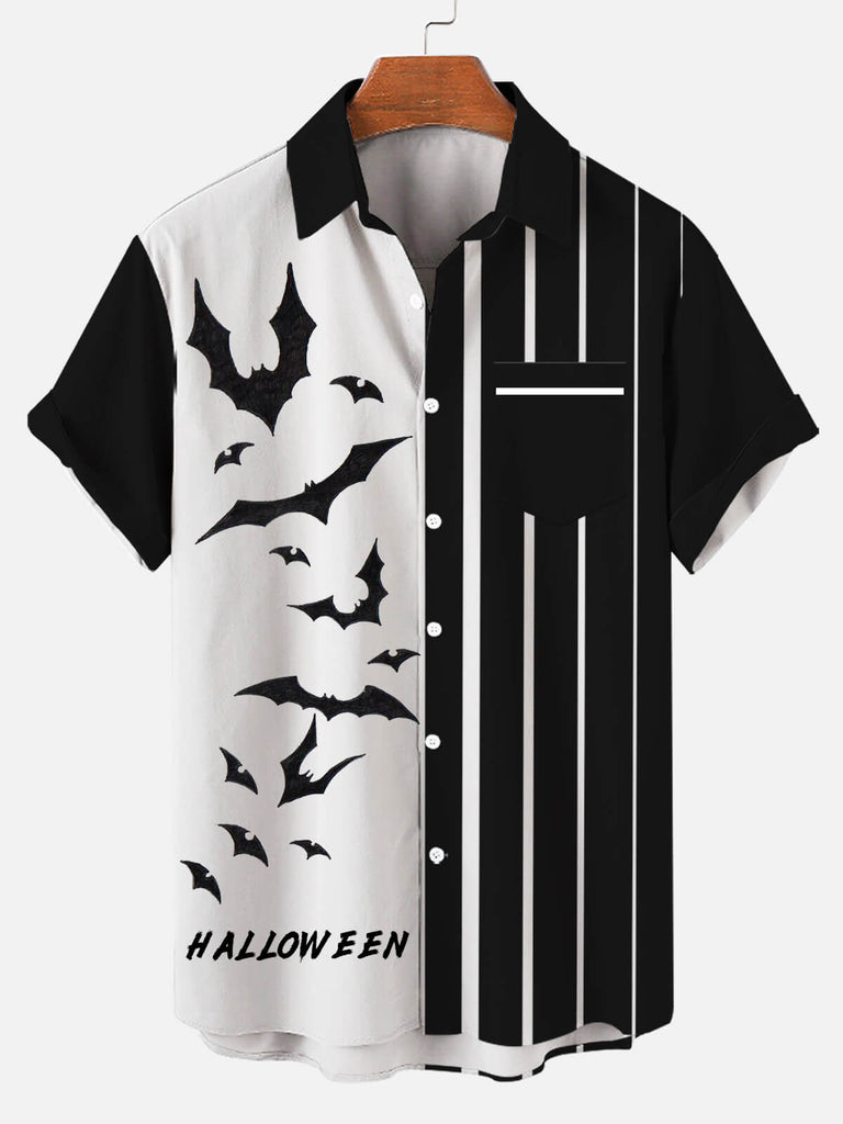 Halloween Bats Men's Short Sleeve Shirt Black / M