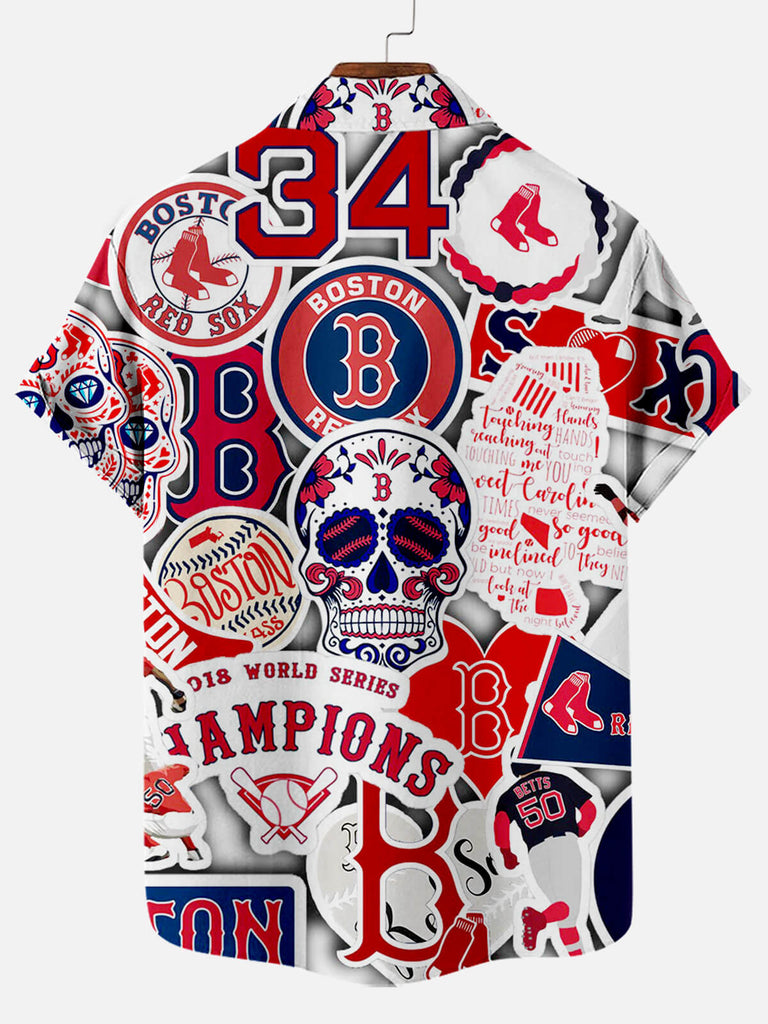 Boston Red Sox Printing Men's Short Sleeve Shirt