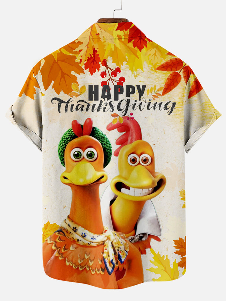 Happy Turkey Family Men's Short Sleeve Shirt