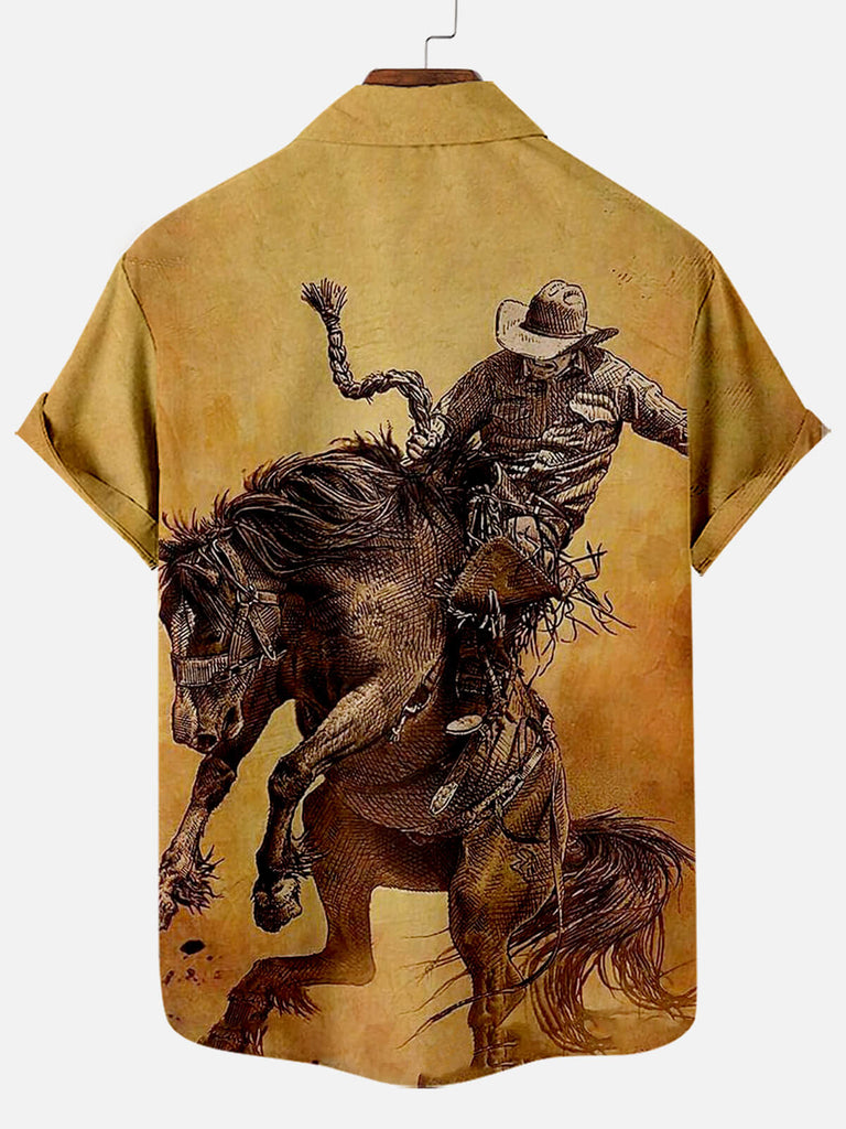 Western Cowboy Men's Short Sleeve Shirt