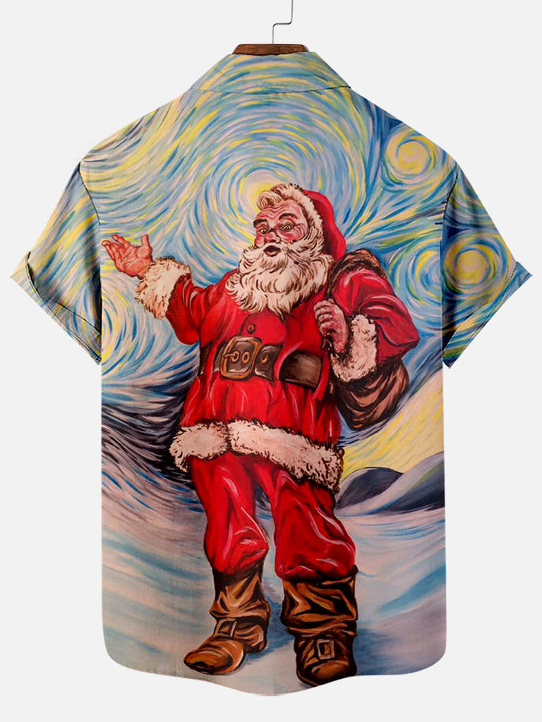Christmas Starry Sky Men's Short Sleeve Shirt